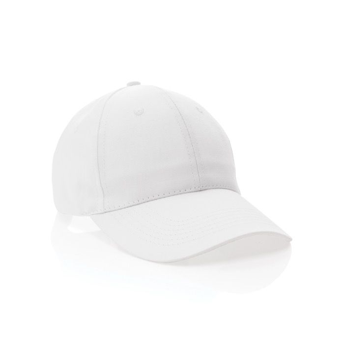 Casquette 6 panneaux en coton recyclé avec fermeture velcro 190 g/m²