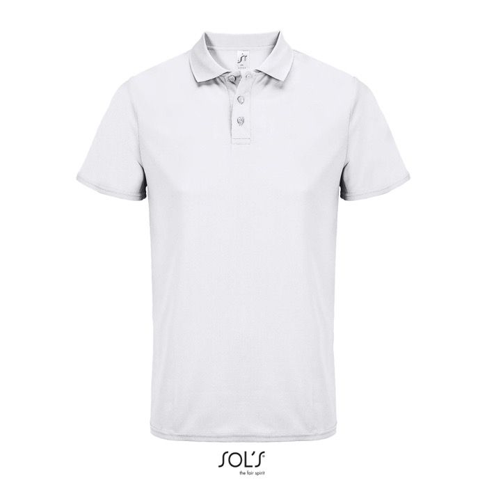 Polo sportif polyester recyclé manches courtes 3 boutons 