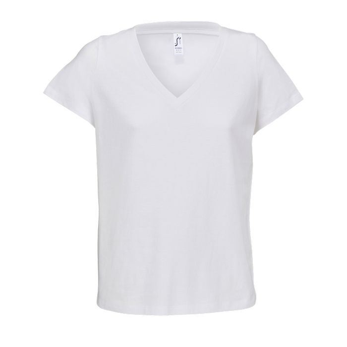 T-shirt en coton semi-peigné femme col V SOL'S