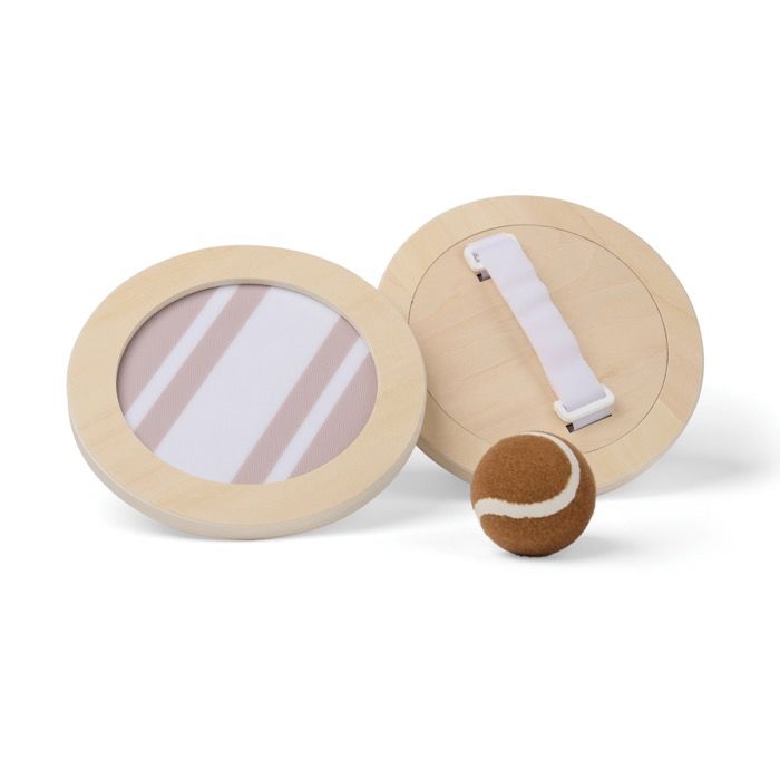 Jeu en bois avec palettes en velcro et balle, sac inclus