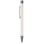 Stylo en aluminium avec finition douce au toucher et encre bleue couleur blanc deuxième vue