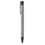 Stylo en aluminium avec revêtement en caoutchouc de plusieurs couleurs couleur noir/gris troisième vue