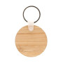 Porte-clés circulaire en bambou à personnaliser Ø45mm