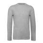 T-shirt pour homme à manches longues en coton biologique B&C couleur gris chiné