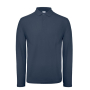 Polo pour homme à manches longues en coton 180 g/m² B&C couleur bleu marine