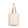 Sac en coton avec poignées en cuir synthétique résistantes 180 g/m²