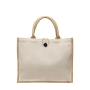Sac en coton et jute avec bouton de fermeture et poignées 310 g/m²