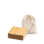 Set de 4 sous-verres en bambou avec un sac en coton inclus