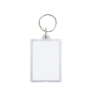Porte-clés rectangulaire ouverture facile et papier inséré d'un côté couleur translucide