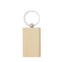 Porte-clés en bois de forme rectangulaire avec anneau en métal