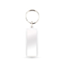 Porte-clés rectangulaire en plastique avec papier inséré des 2 côtés couleur transparent