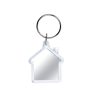 Porte-clés en forme de maison avec insertion de papier à deux faces couleur transparent