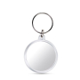 Porte-clés avec forme ronde et couverture avec papier personnalisable couleur transparent