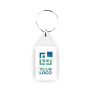 Porte-clés carré avec papier personnalisable sur deux faces 25x40 mm couleur transparent