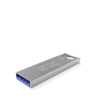 Clé USB impression intégrale en métal fabriquée en Europe avec œillet