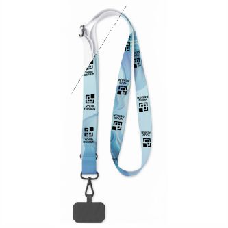 Tour de cou porte-badge impression intégrale ajustable en RPET