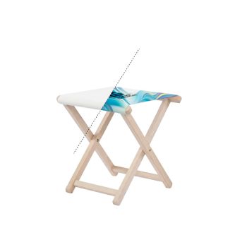 Tabouret de jardin pliant en bois impression intégrale fabriqué en UE