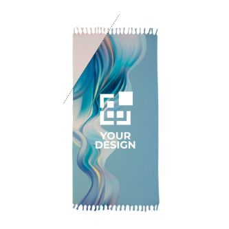 Serviette en polycoton pour la plage impression intégrale avec franges