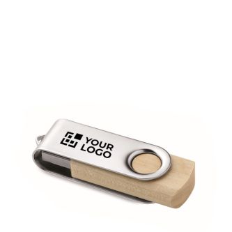 Clé USB classique en bois impression intégrale avec étui pivotant