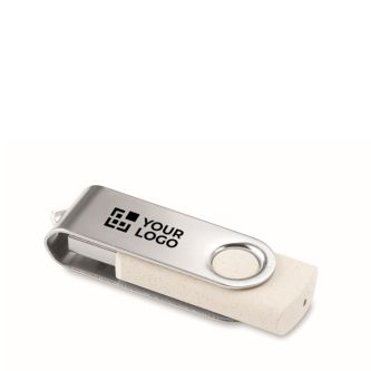 Clé USB impression intégrale avec boîtier en paille de blé