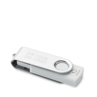 Clé USB blanche impression intégrale en matériaux recyclés
