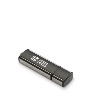 Clé USB impression intégrale avec capuchon et détails métalliques