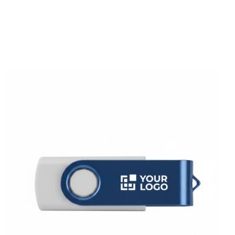 USB impression intégrale finition gomme avec clip métallique coloré