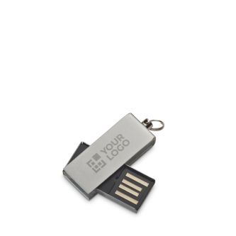 USB impression intégrale en aluminium avec clip pivotant coloré