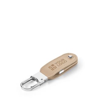 Clé USB impression intégrale en cuir PU avec mousqueton
