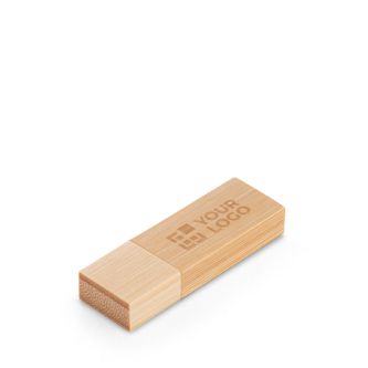 USB impression intégrale avec boîtier en bois de bambou et capuchon