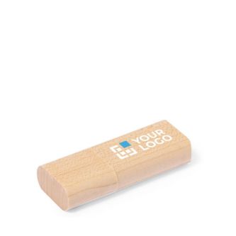 Clé USB impression intégrale avec corps en bambou et capuchon