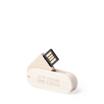 Clé USB pivotante et fine impression intégrale avec corps en bois