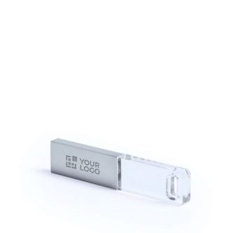 USB impression intégrale en métal et verre avec LED à la connexion
