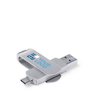 Clé USB impression intégrale pivotante en métal avec connexion Type C