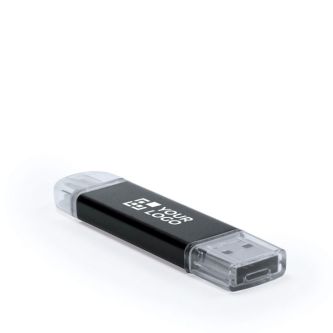 Clé USB impression intégrale en aluminium avec Micro USB et Type C