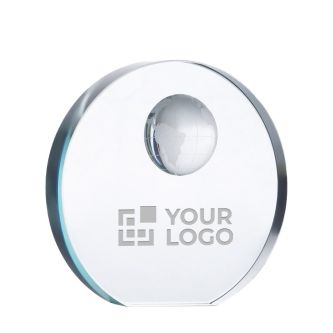 Trophée publicitaire avec sphère en cristal