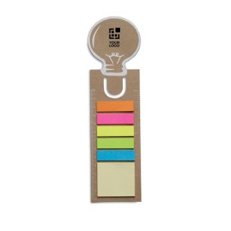 Marque-page avec notes autocollantes couleur beige