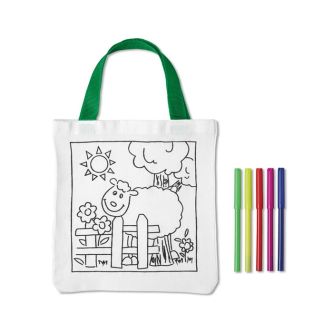 sacs en coton à colorier couleur blanc