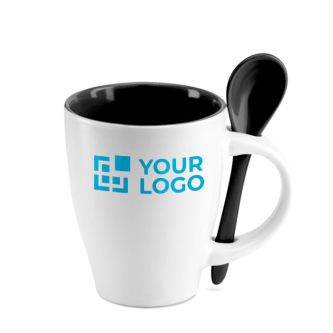 Tasse personnalisée avec cuillère de 250 ml avec zone d'impression