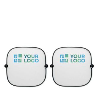 Set de 2 pare-soleil pour voiture personnalisés vue avec zone d'impression