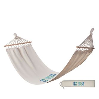 Hamac publicitaire en toile vue avec zone d'impression