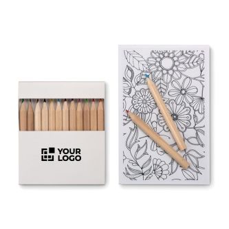 Ensemble de crayons de couleur publicitaires couleur blanc