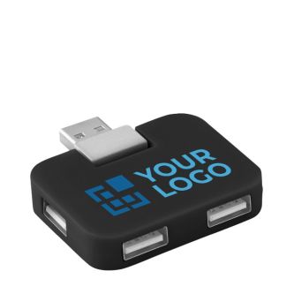 Hub personnalisé USB de 4 ports couleur noir