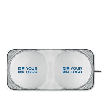 Élégant pare-soleil personnalisé pour la voiture vue avec zone d'impression