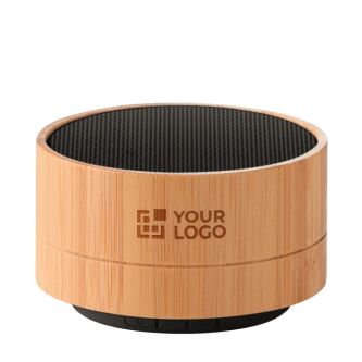 Enceinte Bluetooth avec coque en bambou couleur noir