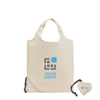 Sac avec logo pliable personnalisable vue avec zone d'impression