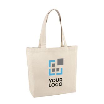 Tote bag personnalisé avec poche intérieure vue avec zone d'impression