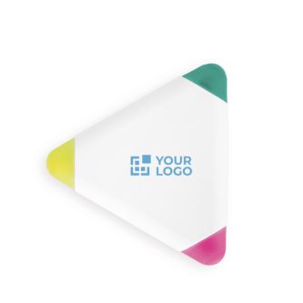 Surligneur publicitaire vert, rose et jaune