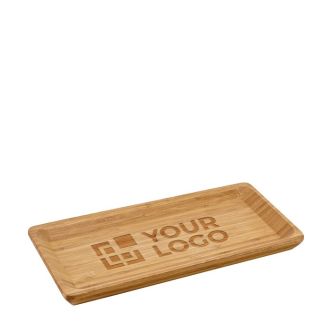 Plateau en bambou pour aliments 25cm couleur ivoire