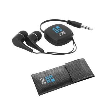 Écouteur rétractable publicitaire avec zone d'impression